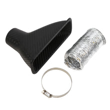 Load image into Gallery viewer, Universal Car Front Bumper Turbo Air Intake Pipe Carbon Fiber Look Auto Cold Air Intake System Funnel Kit Turbine Inlet Pipe