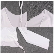 Load image into Gallery viewer, Fashion Sloping Shoulder Fake Two-piece Stitching Long-sleeved T-shirt Lace-up Solid Color Top Women