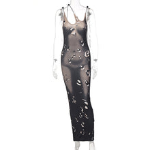 Load image into Gallery viewer, Fashion Human Body Water Drop Print Slim Fit Backless Women Halter Neck No Sleeves Wrap Sheath Dress