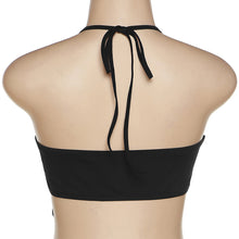 Load image into Gallery viewer, Hot Drilling Halterneck Open Back Slim Fit All-match Summer Women Vest Crop Top Elastic Black No Sleeve T-shirt
