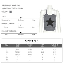 Load image into Gallery viewer, Smocked Halterneck Open Back Summer All-match Slim Fit Vest Grey Pentagram Print Fashion No Sleeve T-shirt