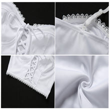 Load image into Gallery viewer, Women Summer Off Shoulder Sexy Lace Camisole Cutout Slim Fit Crop Tank Top Solid Color Vest