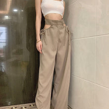 Load image into Gallery viewer, High Waist Cutout Drawstring Loose Slim Casual Pants Summer Comfortable Women All-match Solid Color Trousers