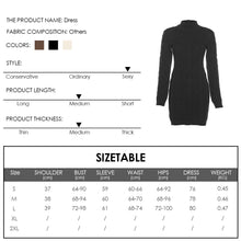 Load image into Gallery viewer, Fashion Woolen Knitted Dress for Autumn Winter Long-sleeved Round Turtleneck Open Back Slim Women Sexy Dress