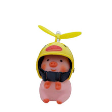 Load image into Gallery viewer, Helmet Little Pink Pig Car Accessories Wind Broken Car Cute Little Pink Pig With Helmet Propeller Wind-breaking Duck Road Bike Motor Helmet Riding Cycling Car Decor
