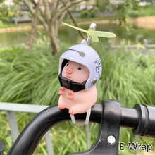 Load image into Gallery viewer, Helmet Little Pink Pig Car Accessories Wind Broken Car Cute Little Pink Pig With Helmet Propeller Wind-breaking Duck Road Bike Motor Helmet Riding Cycling Car Decor