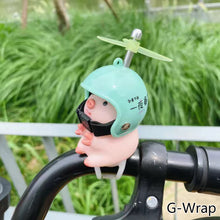 Load image into Gallery viewer, Helmet Little Pink Pig Car Accessories Wind Broken Car Cute Little Pink Pig With Helmet Propeller Wind-breaking Duck Road Bike Motor Helmet Riding Cycling Car Decor