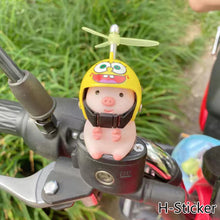 Load image into Gallery viewer, Helmet Little Pink Pig Car Accessories Wind Broken Car Cute Little Pink Pig With Helmet Propeller Wind-breaking Duck Road Bike Motor Helmet Riding Cycling Car Decor