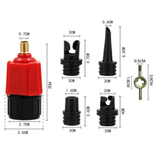 Load image into Gallery viewer, Durable Air Pump Adapter Inflatable Paddle Rubber Boat Kayak Air Valve Adaptor Tire Compressor Converter 4 Nozzle for SUP Board