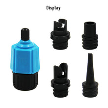 Load image into Gallery viewer, Durable Air Pump Adapter Inflatable Paddle Rubber Boat Kayak Air Valve Adaptor Tire Compressor Converter 4 Nozzle for SUP Board