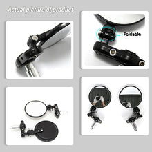Load image into Gallery viewer, Motorcycle Universal CNC Aluminum Rear View 3" Handle Folding Bar End 7/8" Mirrors For Honda Suzuki Yamaha Kawasaki Chopper