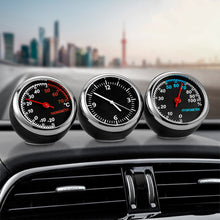 Load image into Gallery viewer, Car Clock Ornament Auto Watch Thermometer Hygrometer Guage Meters Decoration Mini Automobile Display Clock In Car Accessories