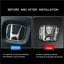 Load image into Gallery viewer, Auto Styling Car Steering Wheel Logo Diamond Decoration Cover Emblem Sticker Decal Refit Badge for Hyundai Honda Toyota Mazda