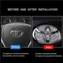 Load image into Gallery viewer, Auto Styling Car Steering Wheel Logo Diamond Decoration Cover Emblem Sticker Decal Refit Badge for Hyundai Honda Toyota Mazda