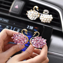 Load image into Gallery viewer, Crystal Swan Air Freshener Air Conditioner Outlet Clip Fragrance Natural Smell Swan Car Perfume Decoration Auto Accessories