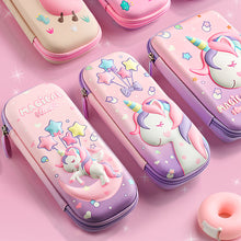 Load image into Gallery viewer, 3D Unicorn EVA Cute Pencil Box School Student Stationery Box Children Pencil Storage Box Three Layer Large Capacity Pencil Case