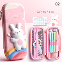 Load image into Gallery viewer, 3D Unicorn EVA Cute Pencil Box School Student Stationery Box Children Pencil Storage Box Three Layer Large Capacity Pencil Case