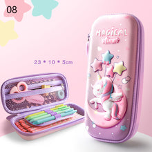 Load image into Gallery viewer, 3D Unicorn EVA Cute Pencil Box School Student Stationery Box Children Pencil Storage Box Three Layer Large Capacity Pencil Case