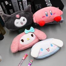 Load image into Gallery viewer, Kawaii Kirby Plush Pencil Case Kuromi Cinnamorol Melody Large Capacity Stationery Student Pen Bag Anime Cartoon Storage Bag Girl