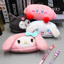 Load image into Gallery viewer, Kawaii Kirby Plush Pencil Case Kuromi Cinnamorol Melody Large Capacity Stationery Student Pen Bag Anime Cartoon Storage Bag Girl