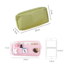 Load image into Gallery viewer, kawaii Large Capacity Pencil Case Canvas Clamshell Pen Bag Candy Organizer Pouch Makeup Bags Stationery Storage Box School Supplies Kids Gift