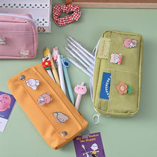 Load image into Gallery viewer, kawaii Large Capacity Pencil Case Canvas Clamshell Pen Bag Candy Organizer Pouch Makeup Bags Stationery Storage Box School Supplies Kids Gift