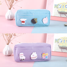 Load image into Gallery viewer, kawaii Large Capacity Pencil Case Canvas Clamshell Pen Bag Candy Organizer Pouch Makeup Bags Stationery Storage Box School Supplies Kids Gift