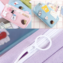 Load image into Gallery viewer, kawaii Large Capacity Pencil Case Canvas Clamshell Pen Bag Candy Organizer Pouch Makeup Bags Stationery Storage Box School Supplies Kids Gift
