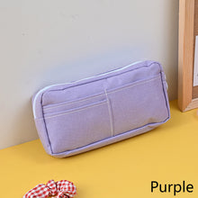 Load image into Gallery viewer, kawaii Large Capacity Pencil Case Canvas Clamshell Pen Bag Candy Organizer Pouch Makeup Bags Stationery Storage Box School Supplies Kids Gift