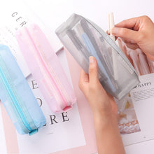 Load image into Gallery viewer, Transparent Pencil Case Large Capacity Pen Bag Examination Dedicated Nylon Mesh Pen Case Makeup Storage Stationery Box School Supplies