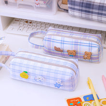 Load image into Gallery viewer, Large Capacity Double Layer Students Sweet JK Plaid Pattern Pencil Case Kawaii Large capacity Pencil Bag School Stationery Supplies