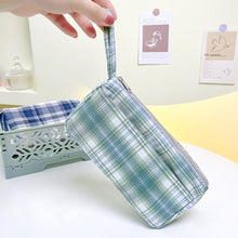 Load image into Gallery viewer, Large Capacity Double Layer Students Sweet JK Plaid Pattern Pencil Case Kawaii Large capacity Pencil Bag School Stationery Supplies