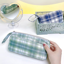 Load image into Gallery viewer, Large Capacity Double Layer Students Sweet JK Plaid Pattern Pencil Case Kawaii Large capacity Pencil Bag School Stationery Supplies