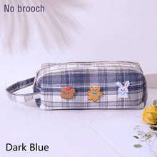 Load image into Gallery viewer, Large Capacity Double Layer Students Sweet JK Plaid Pattern Pencil Case Kawaii Large capacity Pencil Bag School Stationery Supplies