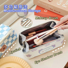 Load image into Gallery viewer, Large Capacity Classic Checkerboard Pencil Case Waterproof Double-layer Stationery Box Storage Bag Travel Cosmetic Bag
