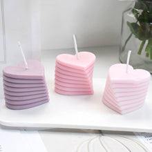 Load image into Gallery viewer, Rotating Stacking Heart Candle Molds Candle Silicone Mold 3D Handmade Craft Aromatherapy Candle Soy Wax Mould Making Supplies