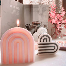 Load image into Gallery viewer, Arch Rainbow Heart Candle Molds Candle Silicone Mold 3D Handmade Craft Aromatherapy Candle Soy Wax Mould Making Supplies