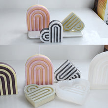 Load image into Gallery viewer, Arch Rainbow Heart Candle Molds Candle Silicone Mold 3D Handmade Craft Aromatherapy Candle Soy Wax Mould Making Supplies