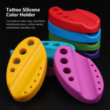 Load image into Gallery viewer, Oval Silicone Tattoo Ink Cups Pen Needles Holder Stand for Tattoo Needle Permanent Makeup Machine Pigment Ink Holder Tattoo Accessories