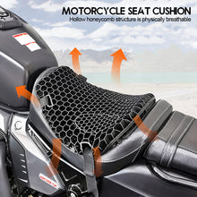 Load image into Gallery viewer, 2Pcs/Set Motorcycle Seat Cushion Air Mesh Fabric Comfort Honeycomb Autobike Shock Absorbing Decompression Cover Pressure Relief Cushion