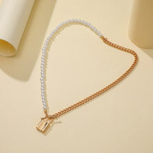 Load image into Gallery viewer, Creative Vintage Metal Lock Pendant Pearl Necklace Clavicle Chain Fashion Pearl Necklace Jewelry Accessories