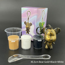 Load image into Gallery viewer, 6.5cm/8cm Fluid Bear Set Handmade DIY Graffiti Bearbrick Keychain Manual Parent-child Toys Fluid Painting Violent Bear