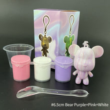 Load image into Gallery viewer, 6.5cm/8cm Fluid Bear Set Handmade DIY Graffiti Bearbrick Keychain Manual Parent-child Toys Fluid Painting Violent Bear