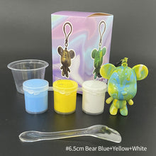 Load image into Gallery viewer, 6.5cm/8cm Fluid Bear Set Handmade DIY Graffiti Bearbrick Keychain Manual Parent-child Toys Fluid Painting Violent Bear