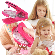 Load image into Gallery viewer, 180 Gems Kit Shining Diamond Hair Decoration Stapler Machine Girls Hair Makeup Play Rhinestone Ornament Machine Jewel Toy