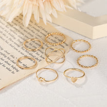 Load image into Gallery viewer, Simple Alloy Ring Set Creative Vintage Multilayer Cross Open Ring Jewelry Accessories Gift for Women
