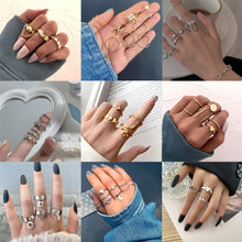 Load image into Gallery viewer, Creative Simple Retro Open Heart Ring Set Hollow Niche Design Ring Women Jewelry Accessories Gift