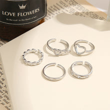Load image into Gallery viewer, Creative Simple Retro Open Heart Ring Set Hollow Niche Design Ring Women Jewelry Accessories Gift