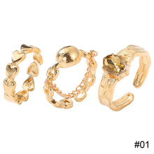 Load image into Gallery viewer, Creative Simple Retro Open Heart Ring Set Hollow Niche Design Ring Women Jewelry Accessories Gift