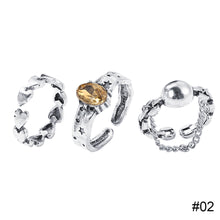 Load image into Gallery viewer, Creative Simple Retro Open Heart Ring Set Hollow Niche Design Ring Women Jewelry Accessories Gift
